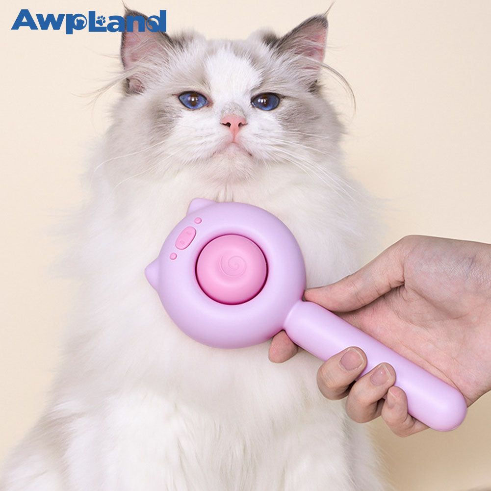リリースボタン付き猫用ブラシ(短毛・長毛猫・犬・ウサギ用)