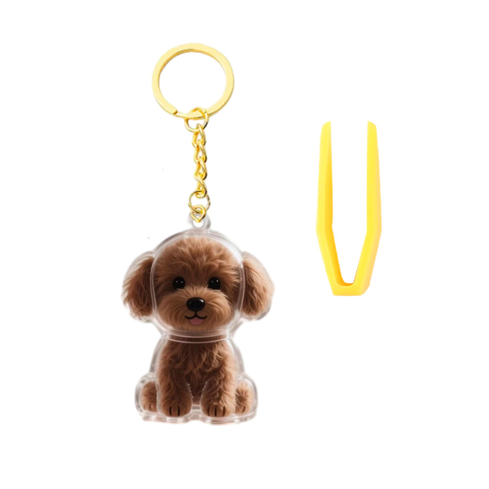 Memorial Dog Hair Keepsake with Keychain and Hair Pickup for Pet Owner