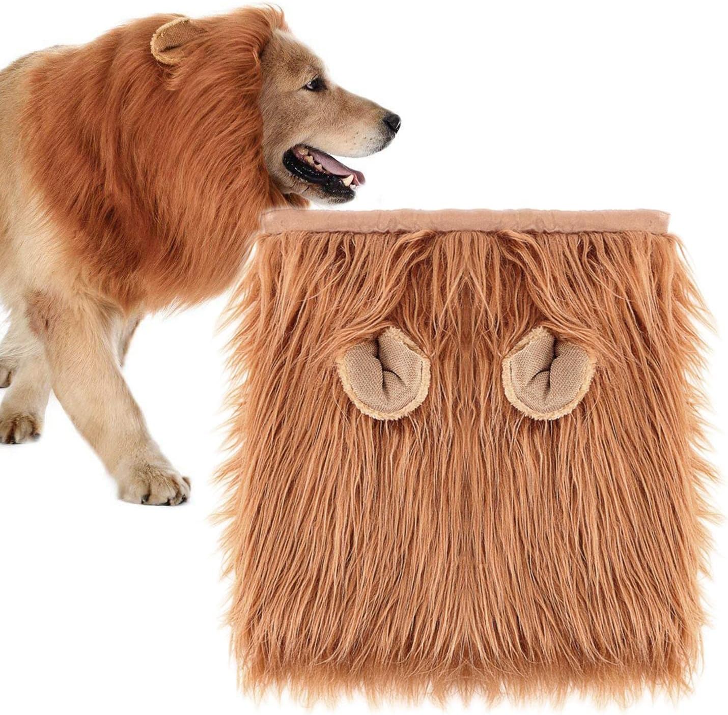 Realistic Lion Mane Wig for Medium to Large Sized Dog