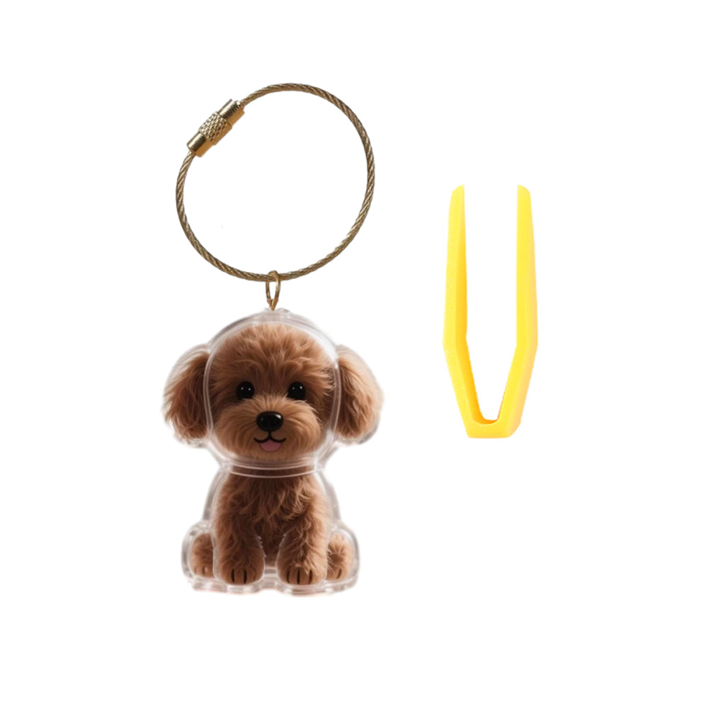 Portable Dog Hairs Storage Bottle with Chain, Memorial Dog Hair Keepsake for Pet Owner