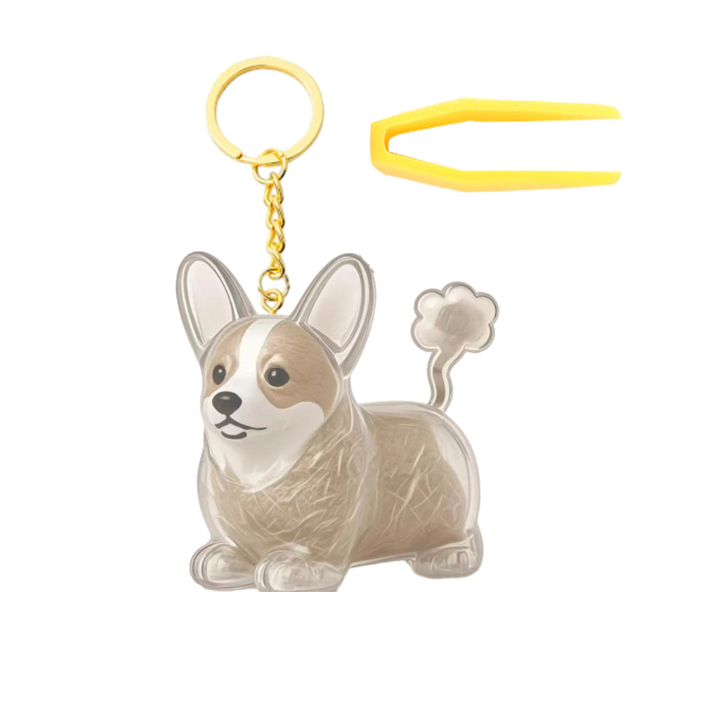 Memorial Dog Hair Keepsake with Keychain and Hair Pickup for Pet Owner