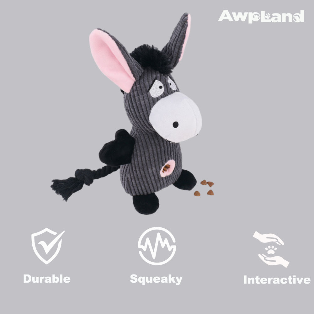 Plush Dog Toy - Cute Donkey Shape and Durable Squeaky Dog Toys