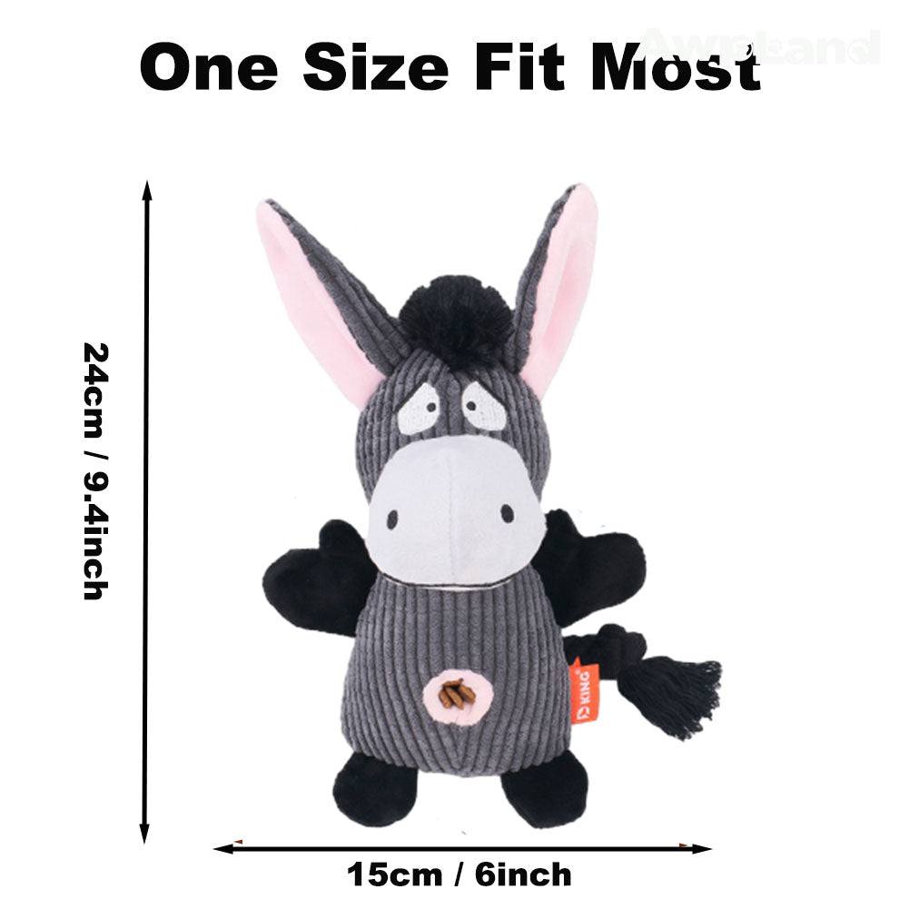 Plush Dog Toy - Cute Donkey Shape and Durable Squeaky Dog Toys