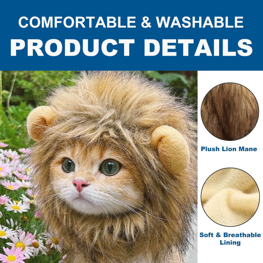 Funny Lion Mane Wig for Small to Large Sized Cat