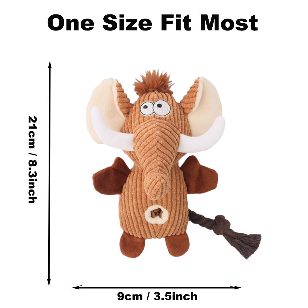 Plush Dog Toy - Cute Elephant Shape and Durable Squeaky Dog Toys