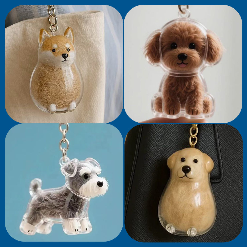 Portable Dog Hairs Storage Bottle with Chain, Memorial Dog Hair Keepsake for Pet Owner