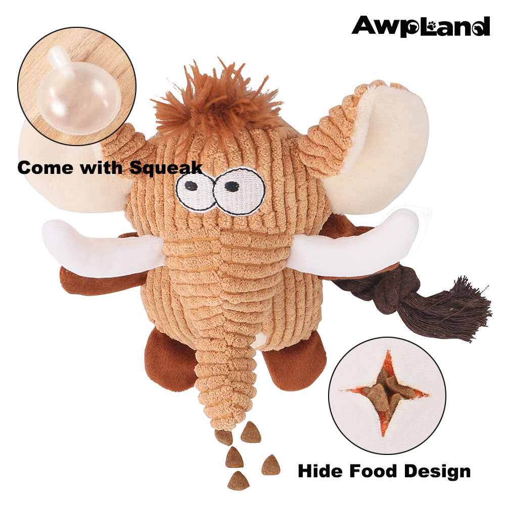 Plush Dog Toy - Cute Elephant Shape and Durable Squeaky Dog Toys