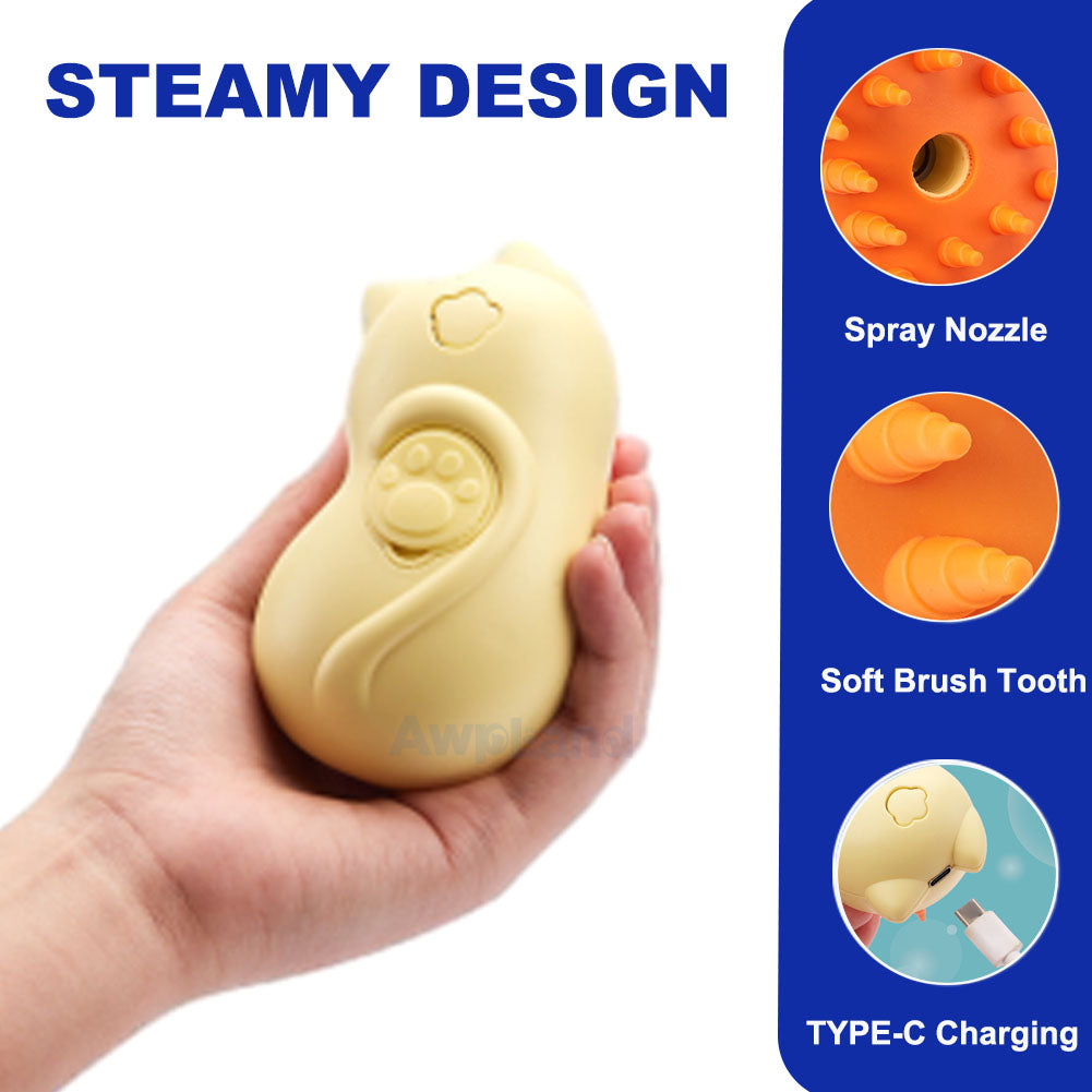Cepillo para gatos con vapor, lindo cepillo para mascotas con vapor autolimpiante con forma de gato para gatos y conejos
