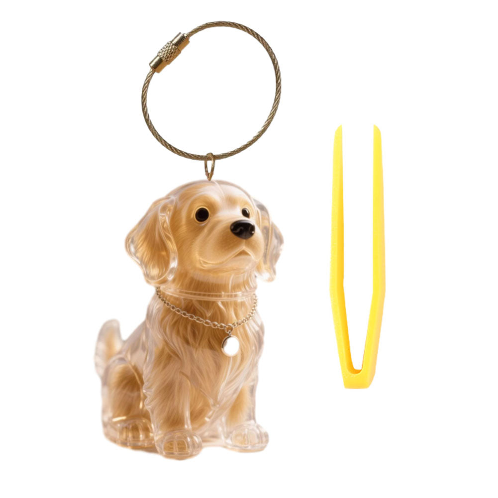 Portable Dog Hairs Storage Bottle with Chain, Memorial Dog Hair Keepsake for Pet Owner