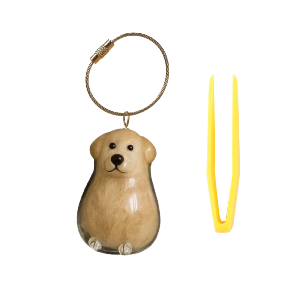 Portable Dog Hairs Storage Bottle with Chain, Memorial Dog Hair Keepsake for Pet Owner