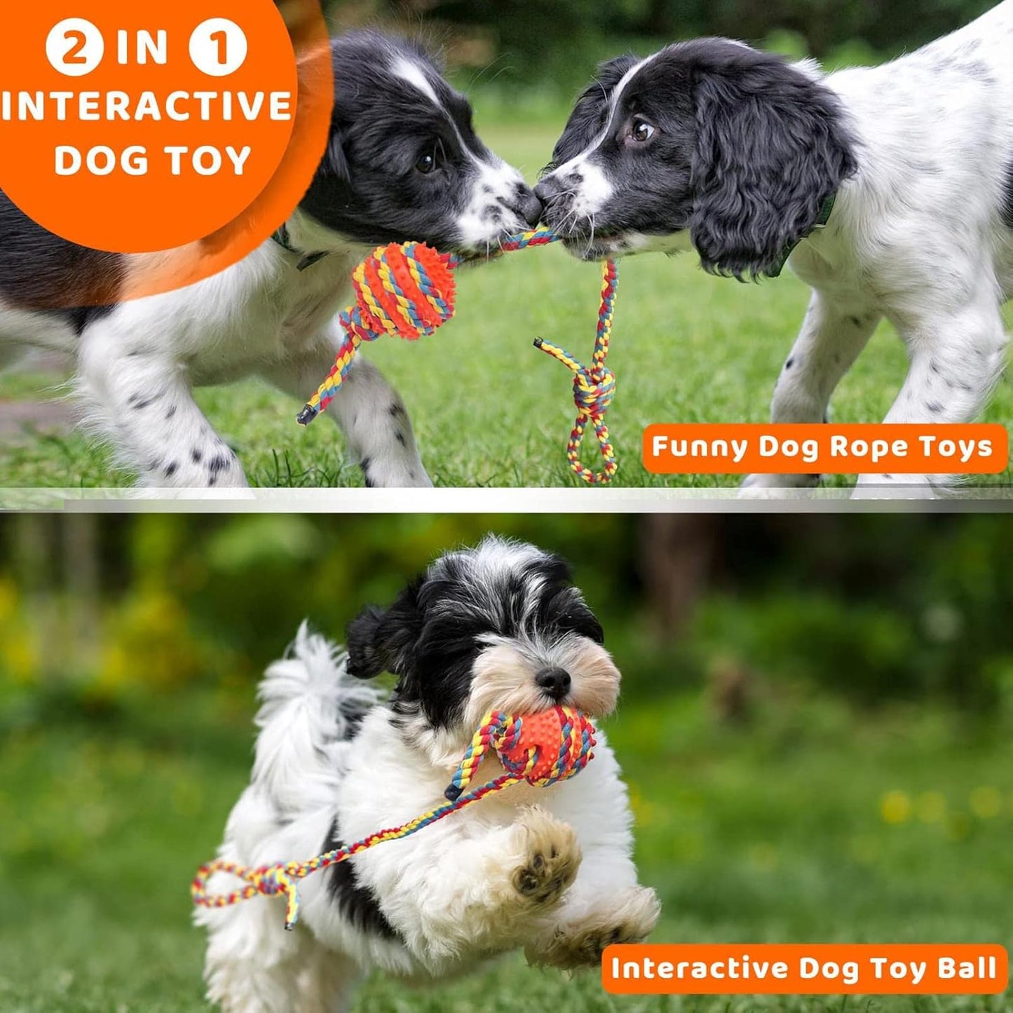 Juguetes de cuerda para perros con masticadores agresivos, juguetes de cuerda de algodón resistentes para perros con pelota para masticar