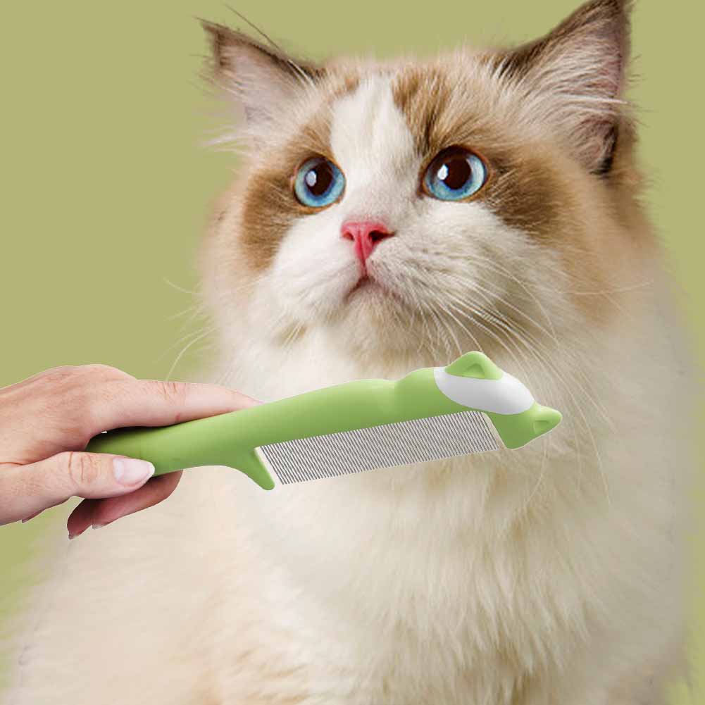Dog Combs with Rounded Ends Stainless Steel Teeth and Non-Slip Grip Handle for Removing Tangles and Knots