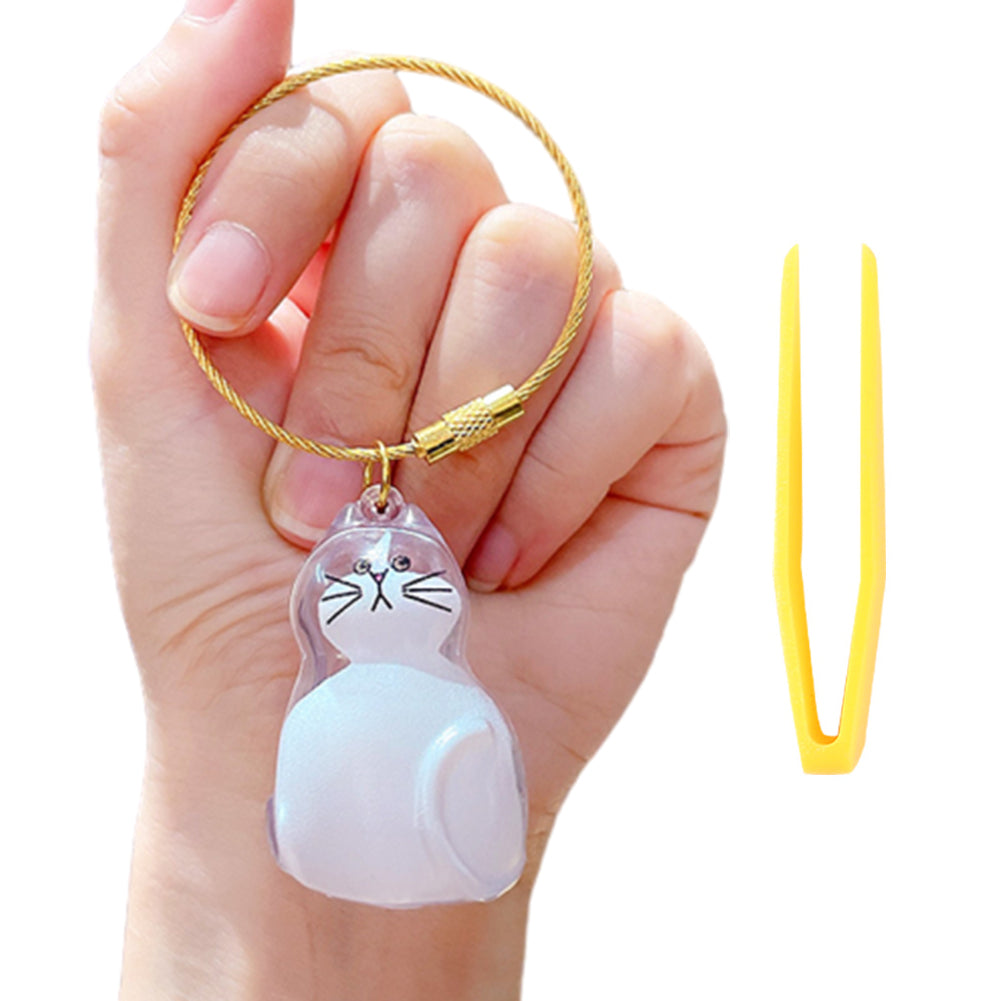 Transparent Cat Hairs Storage Bottle with Chain, Memorial Cats Hair Keepsake for Pet Owner