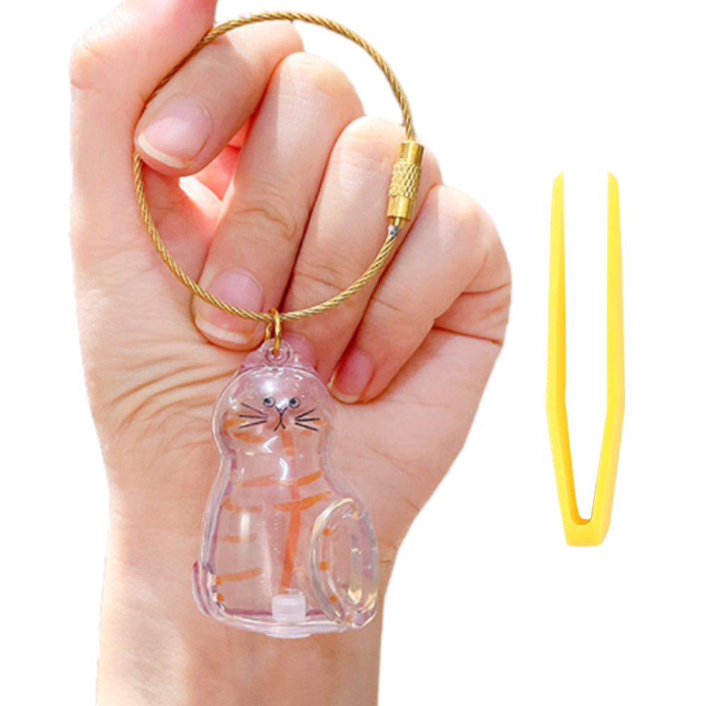 Transparent Cat Hairs Storage Bottle with Chain, Memorial Cats Hair Keepsake for Pet Owner