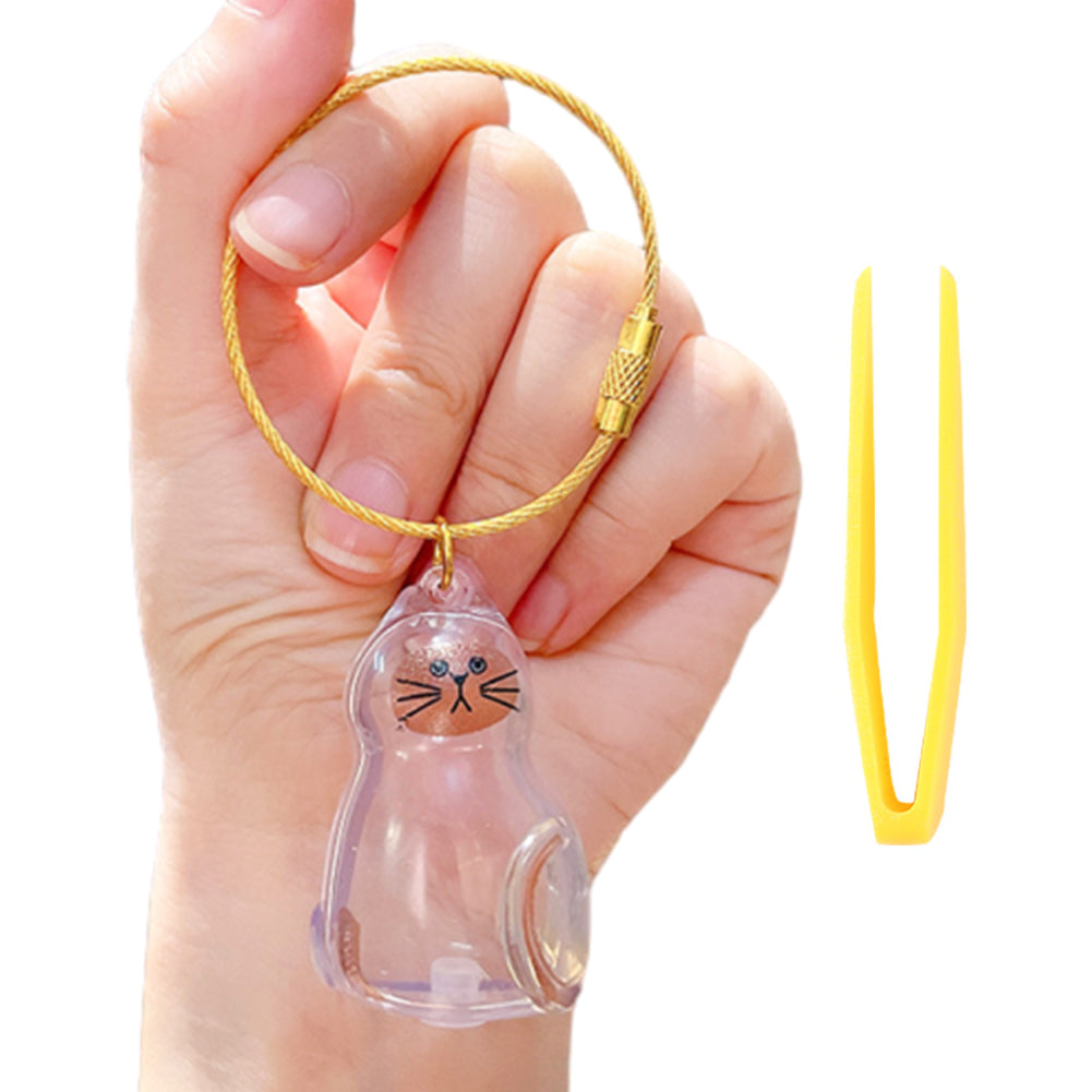 Transparent Cat Hairs Storage Bottle with Chain, Memorial Cats Hair Keepsake for Pet Owner