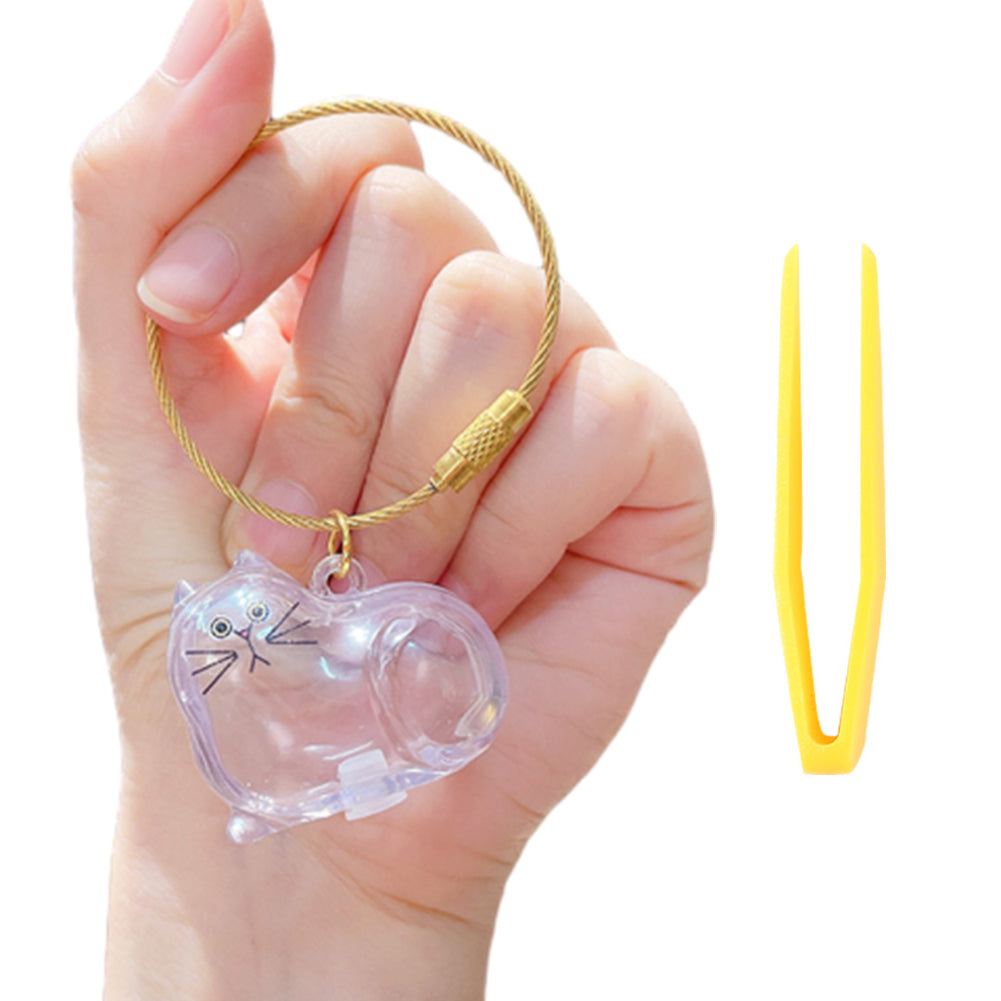Transparent Cat Hairs Storage Bottle with Chain, Memorial Cats Hair Keepsake for Pet Owner