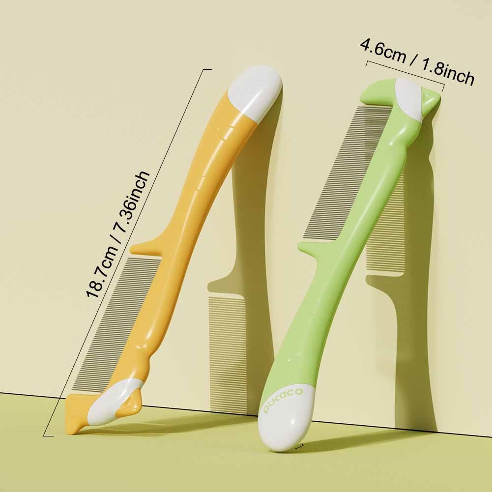 Dog Combs with Rounded Ends Stainless Steel Teeth and Non-Slip Grip Handle for Removing Tangles and Knots