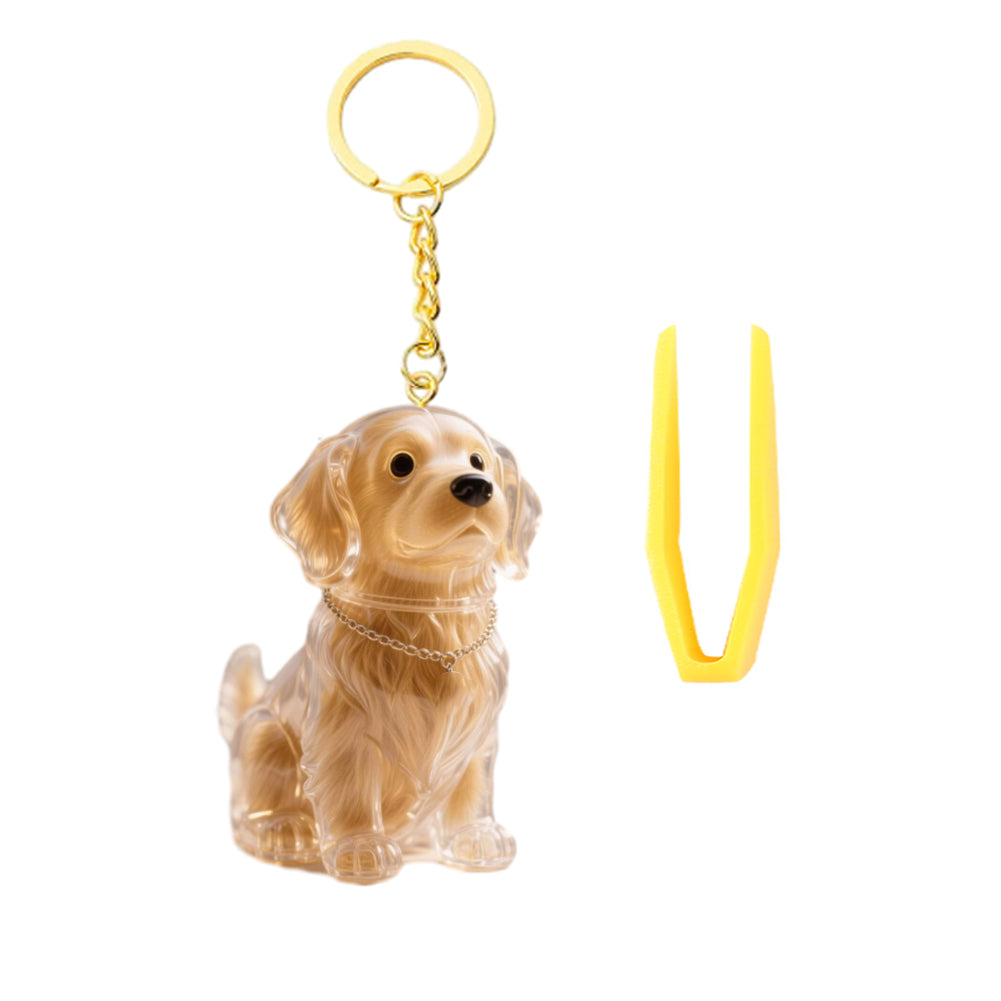 Memorial Dog Hair Keepsake with Keychain and Hair Pickup for Pet Owner