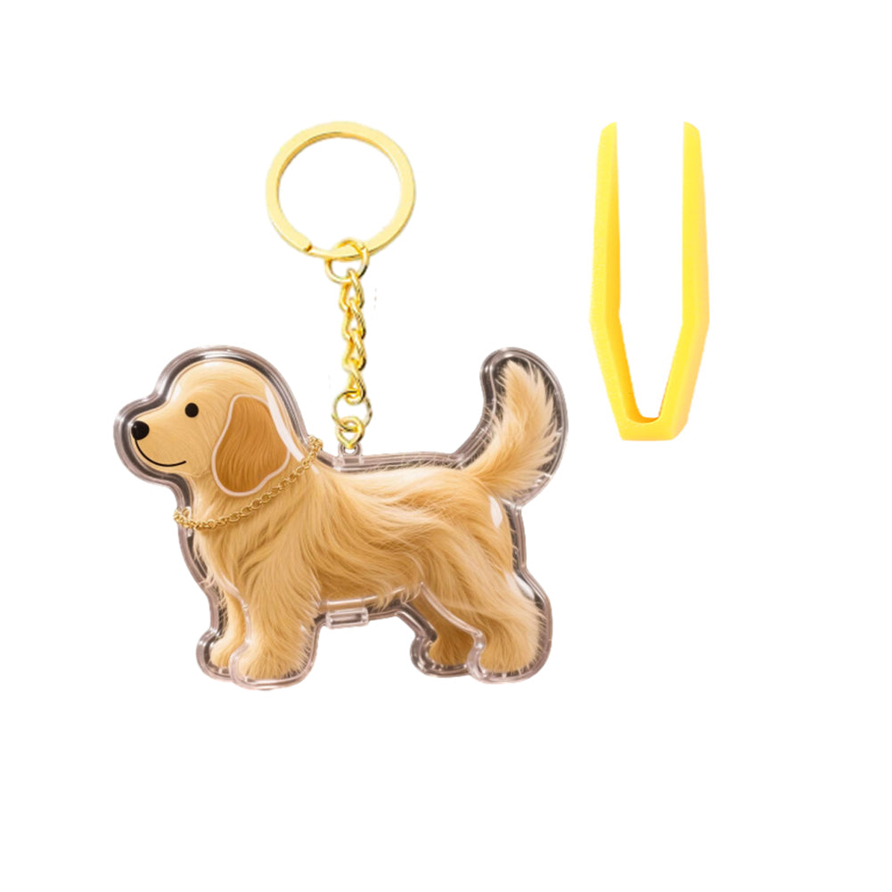 Memorial Dog Hair Keepsake with Keychain and Hair Pickup for Pet Owner