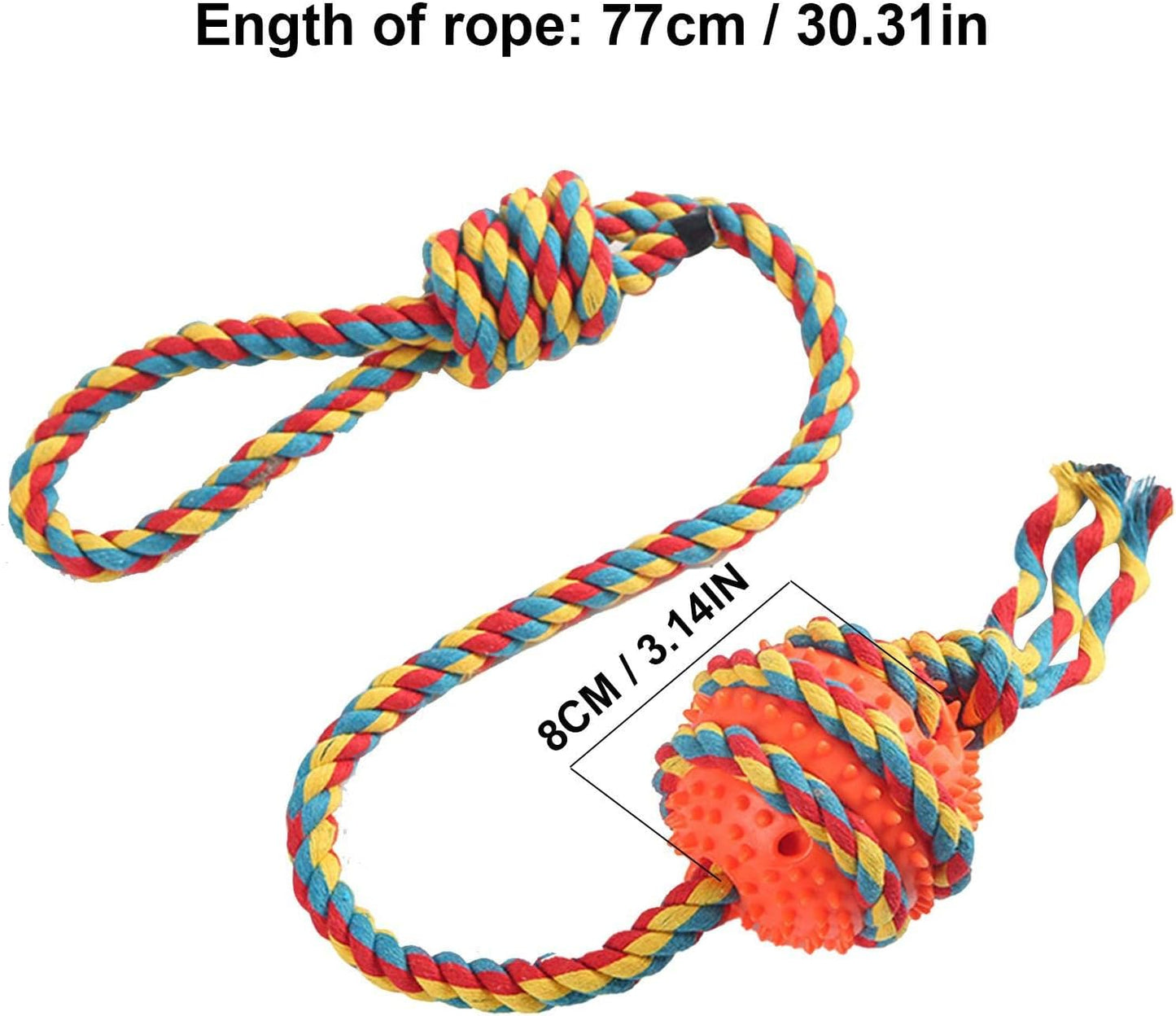 Juguetes de cuerda para perros con masticadores agresivos, juguetes de cuerda de algodón resistentes para perros con pelota para masticar