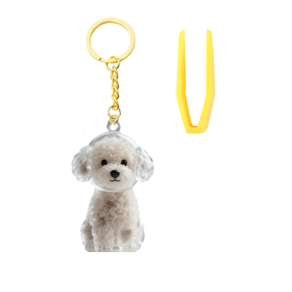 Memorial Dog Hair Keepsake with Keychain and Hair Pickup for Pet Owner