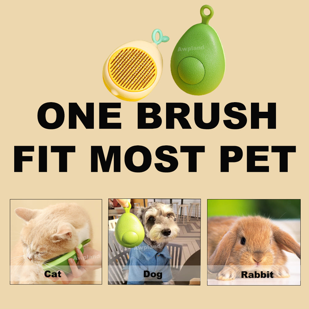 かわいいアボカド型の犬用ブラシ(リリースボタン付き)