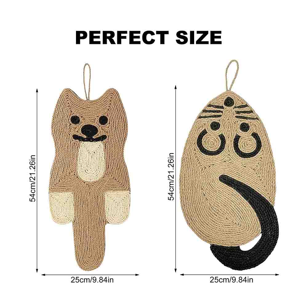 Alfombrilla rascadora para gatos, 21,3 x 9,8 pulgadas, de sisal natural, con forma de ratón