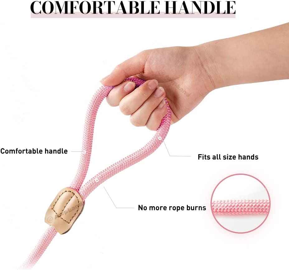 5.5FT Strong Nylon Dog Leash with Comfortable Handle for Large, Medium & Small Dogs