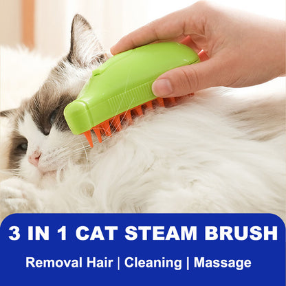 Cepillo para gatos con vapor, lindo cepillo para mascotas con vapor autolimpiante en forma de plátano para gatos y conejos