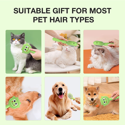 かわいいカエルの形をしたペットブラシ。人間工学に基づいた柔らかいハンドル付き。猫と犬用。