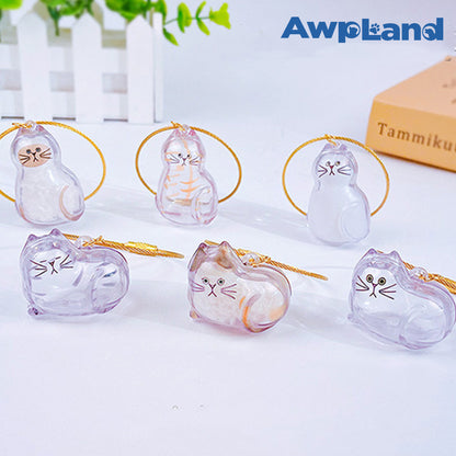 Transparent Cat Hairs Storage Bottle with Chain, Memorial Cats Hair Keepsake for Pet Owner
