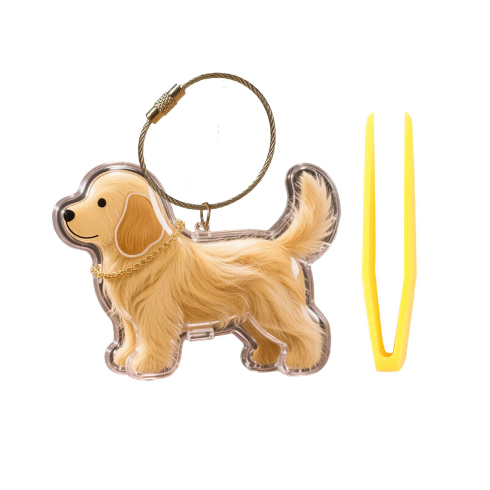 Portable Dog Hairs Storage Bottle with Chain, Memorial Dog Hair Keepsake for Pet Owner