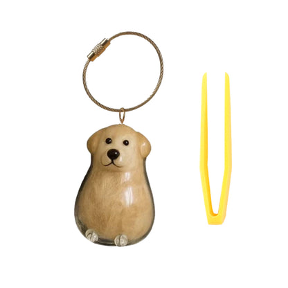 Portable Dog Hairs Storage Bottle with Chain, Memorial Dog Hair Keepsake for Pet Owner