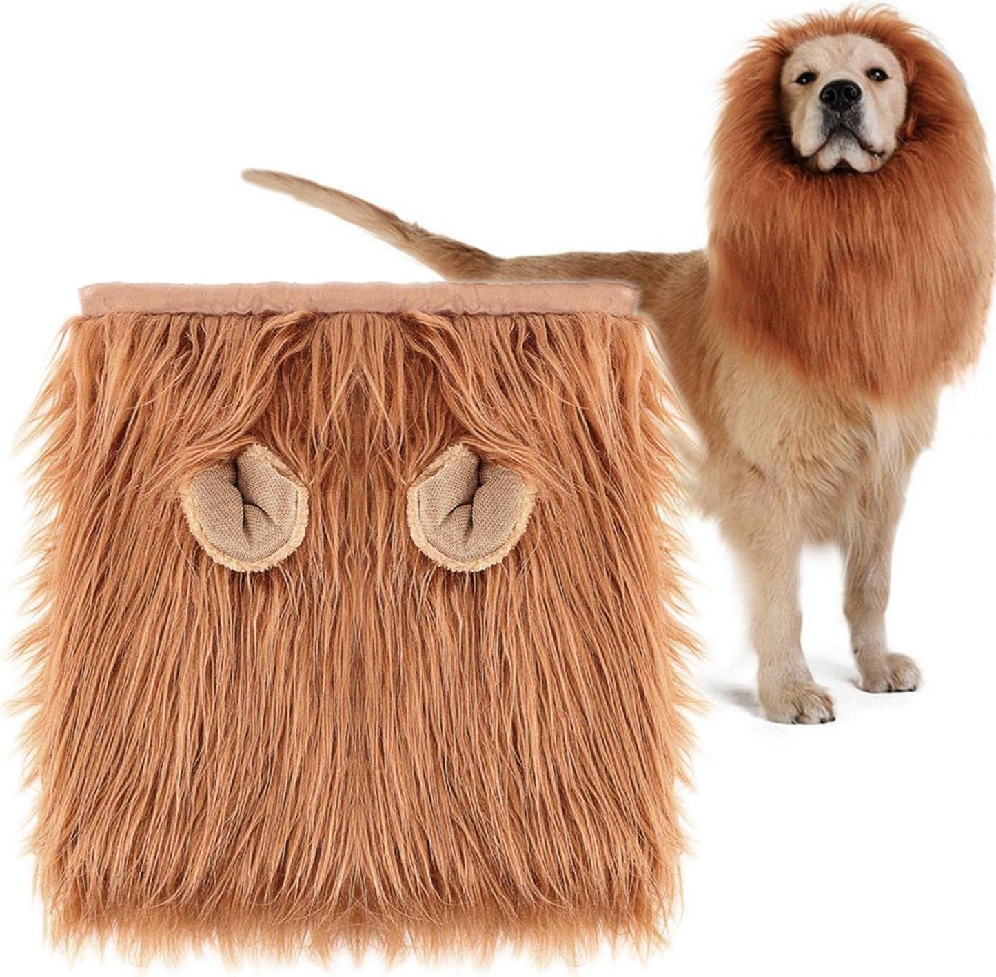 Realistic Lion Mane Wig for Medium to Large Sized Dog