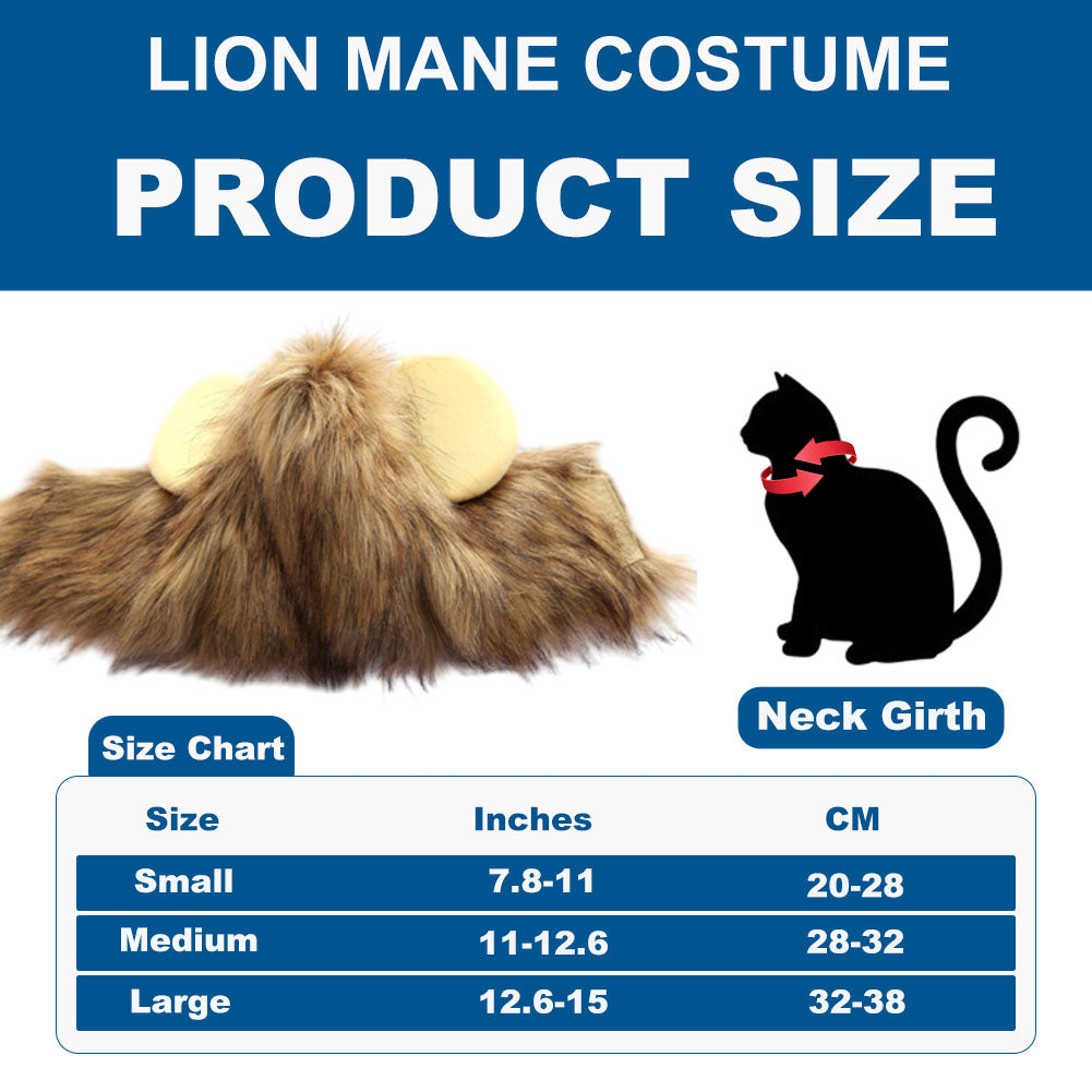 Funny Lion Mane Wig for Small to Large Sized Cat
