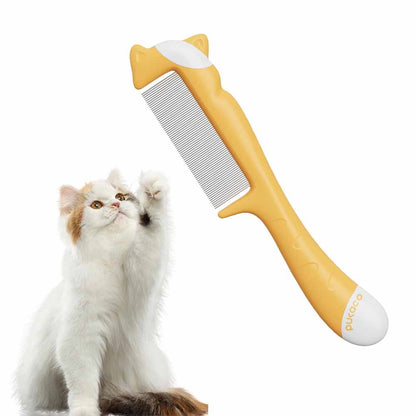 Dog Combs with Rounded Ends Stainless Steel Teeth and Non-Slip Grip Handle for Removing Tangles and Knots