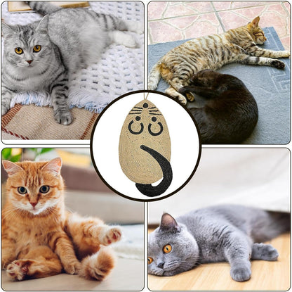 Alfombrilla rascadora para gatos, 21,3 x 9,8 pulgadas, de sisal natural, con forma de ratón