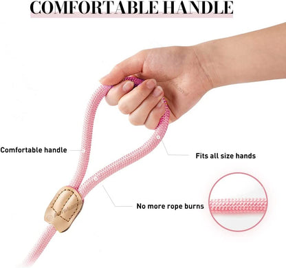5.5FT Strong Nylon Dog Leash with Comfortable Handle for Large, Medium & Small Dogs